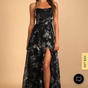 Lulu’s Mood of the Night Black Floral Print Dress